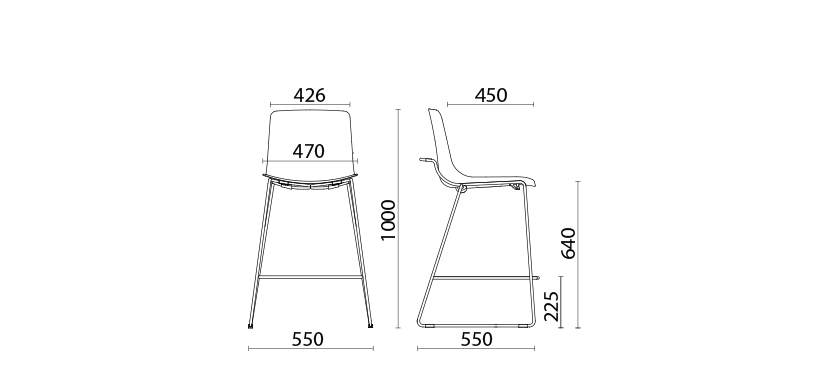 Стул Milos Elle Stool H 640