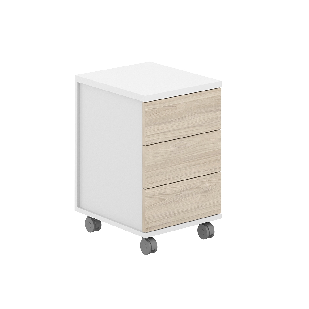 Тумба мобильная 3 ящ. метаб. 404х460х637 с замком AG.272.WH.WH.AR