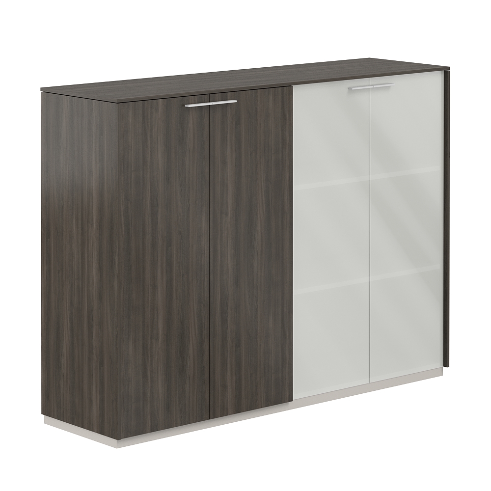 Шкаф средний + Шкаф средний со стеклом мат. GLM, обвязка BT, фасады BT NZ-0305+NZ-0335.BT.BT.GLM