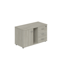 Тумба опорная (мобильная) с 3-мя ящиками + замок, распашным фасадом и нишей, правая 1004х462х581 WN.203.OL.R