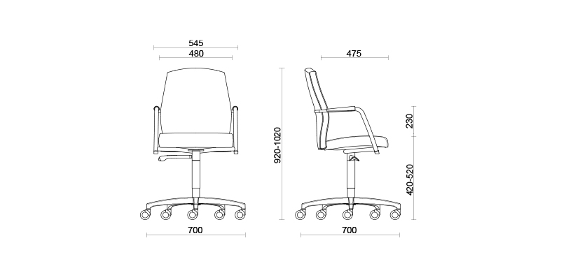 Кресло Passe-partout Meeting height adjustable high back