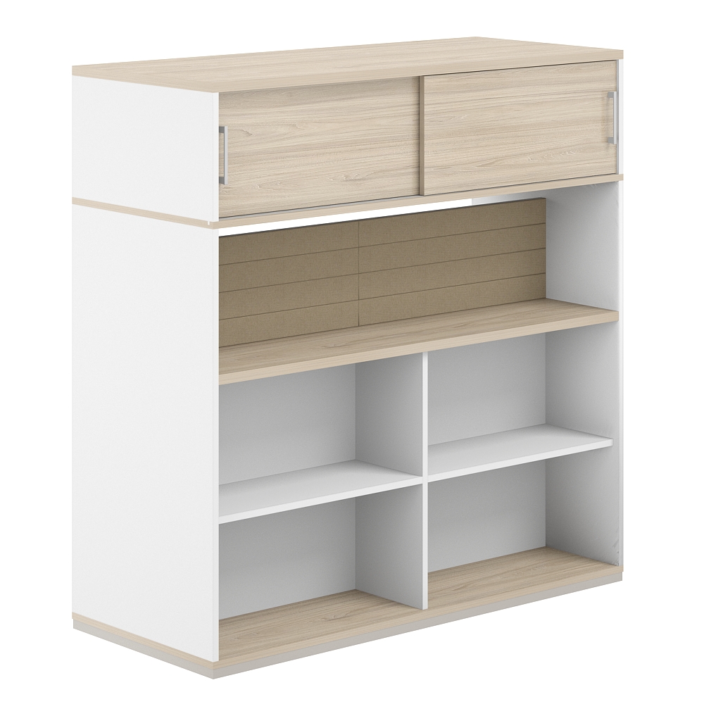 Стеллаж-комбо 2-стор. 1638 с антресолью, с экраном тканевым низким AG.256.440.656.BG