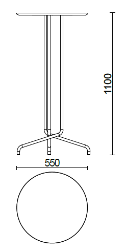 Bistrot H 1100 top ⦰ 550 mm