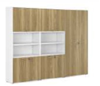 Два высоких шкафа со средней нишей и шкаф высокий CLF536