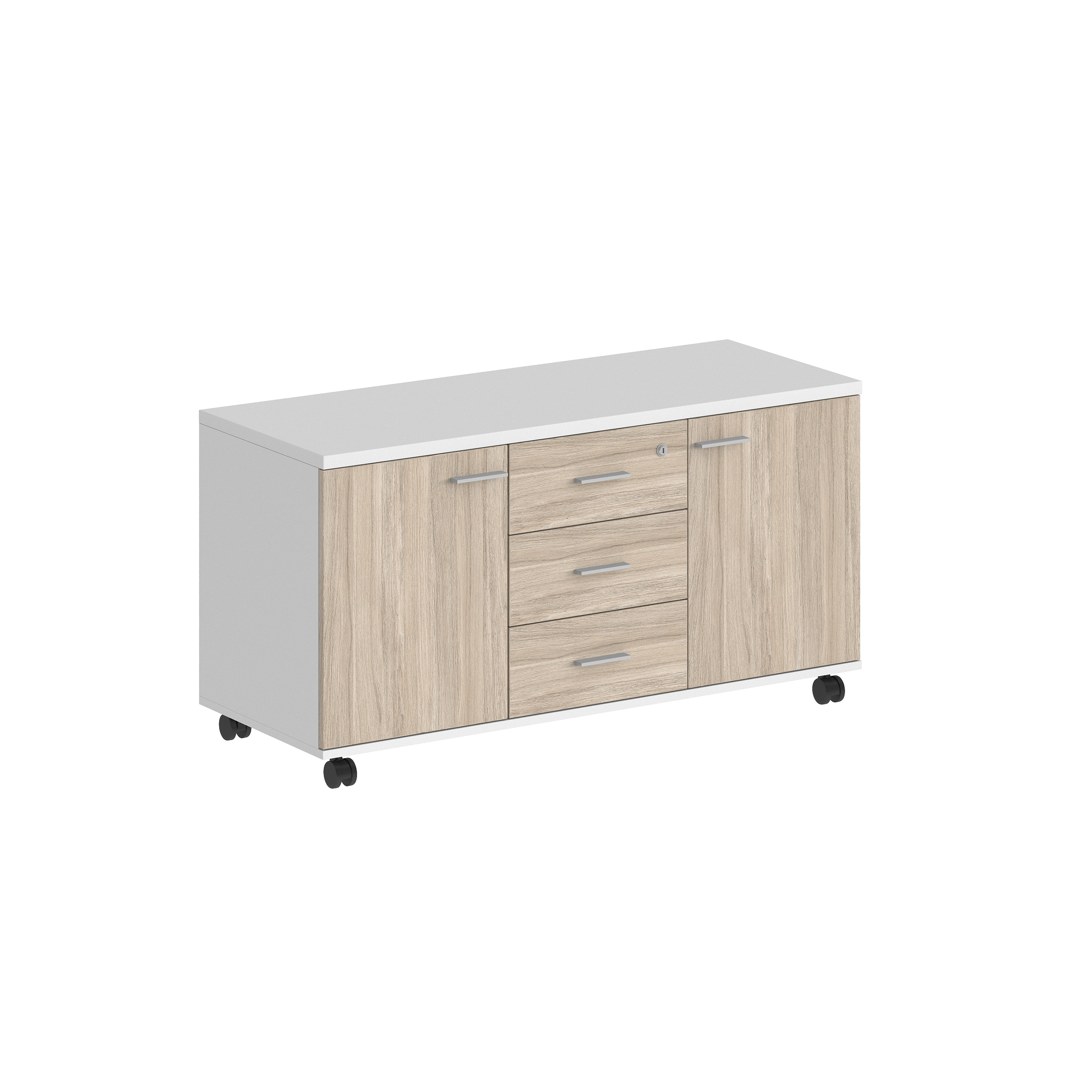 Тумба сервисная с 3 ящ. 1204х460х619, с замком, 2 фасадами SG.621.WH.OL