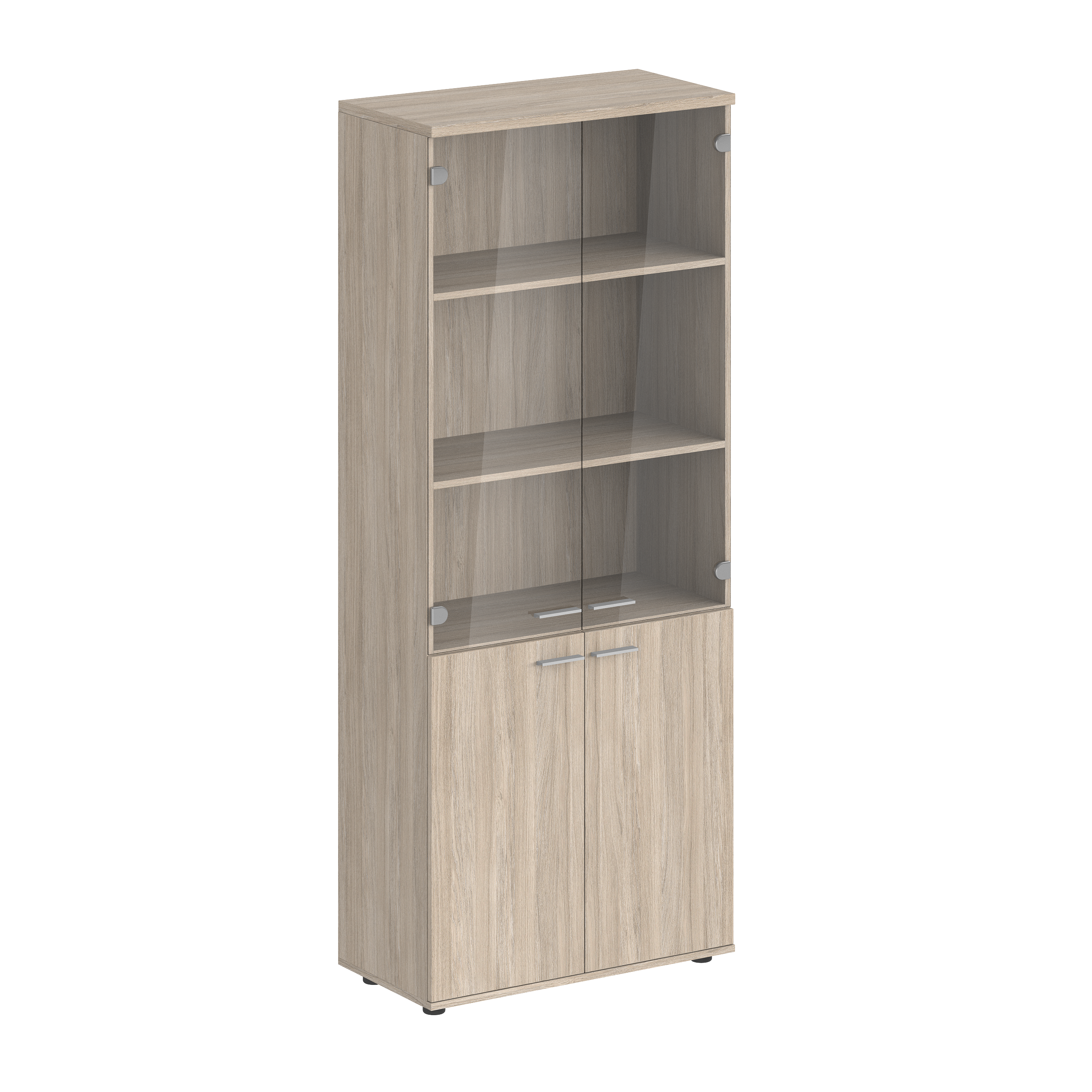 Шкаф высокий 800х400х1955, 4-х дв., со стеклом, з.ст HDF SG.801.OL.OL.GL