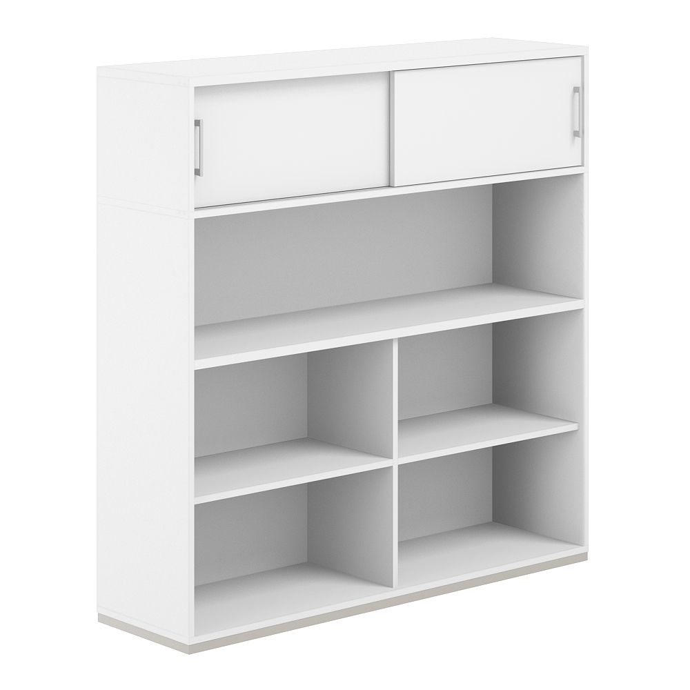 Стеллаж-комбо 1-стор. 1638 с антресолью, с экраном ЛДСП AG.253.110.673.AN