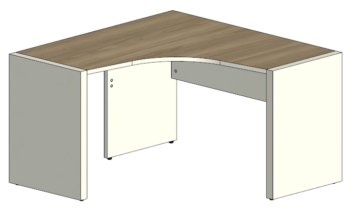 Стол угловой с опорами 1250 (правый)  CLF119DX