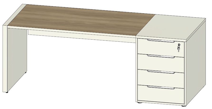 Стол с тумбой приставной (правый) 2200х800 CLF118DX