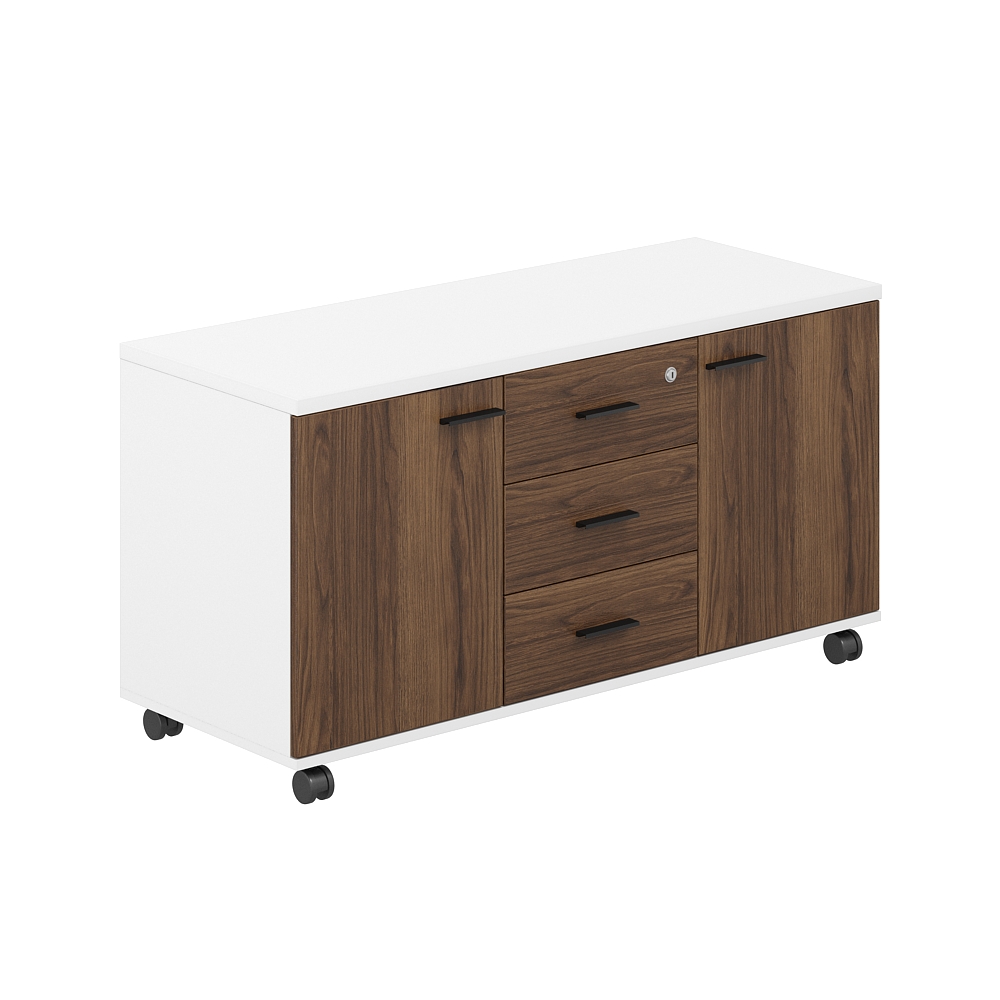 Тумба сервисная с 3 ящ. 1204х460х619 (метаб), с замком, 2 фасадами SG.621.WH.DM.M