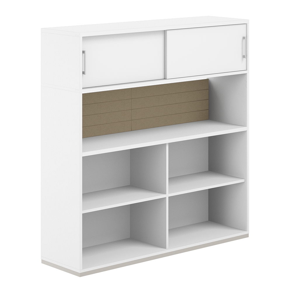 Стеллаж-комбо 1-стор. 1238 с антресолью, с экраном тканевым низким AG.251.110.651.BG