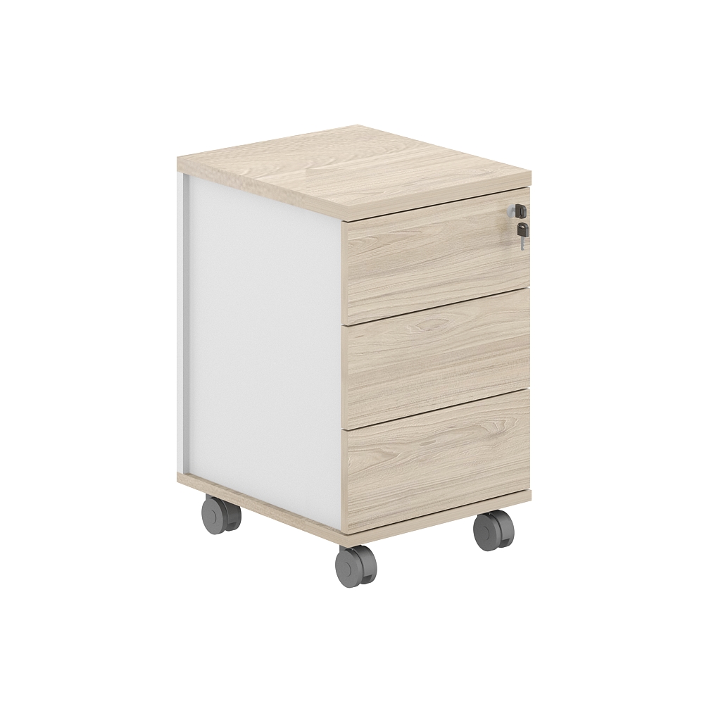 Тумба мобильная 3 ящ. метаб. 404х460х637 с замком AG.272.WH.AR.AR