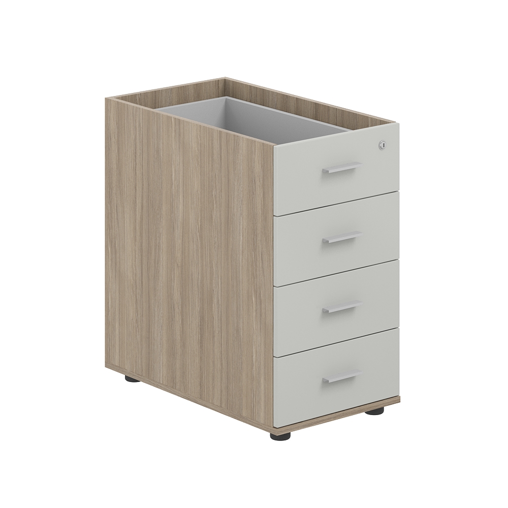 Тумба приставная 400х700х725 с 4 ящ.(метаб), с замком без топа SG.522.OD.SH.M