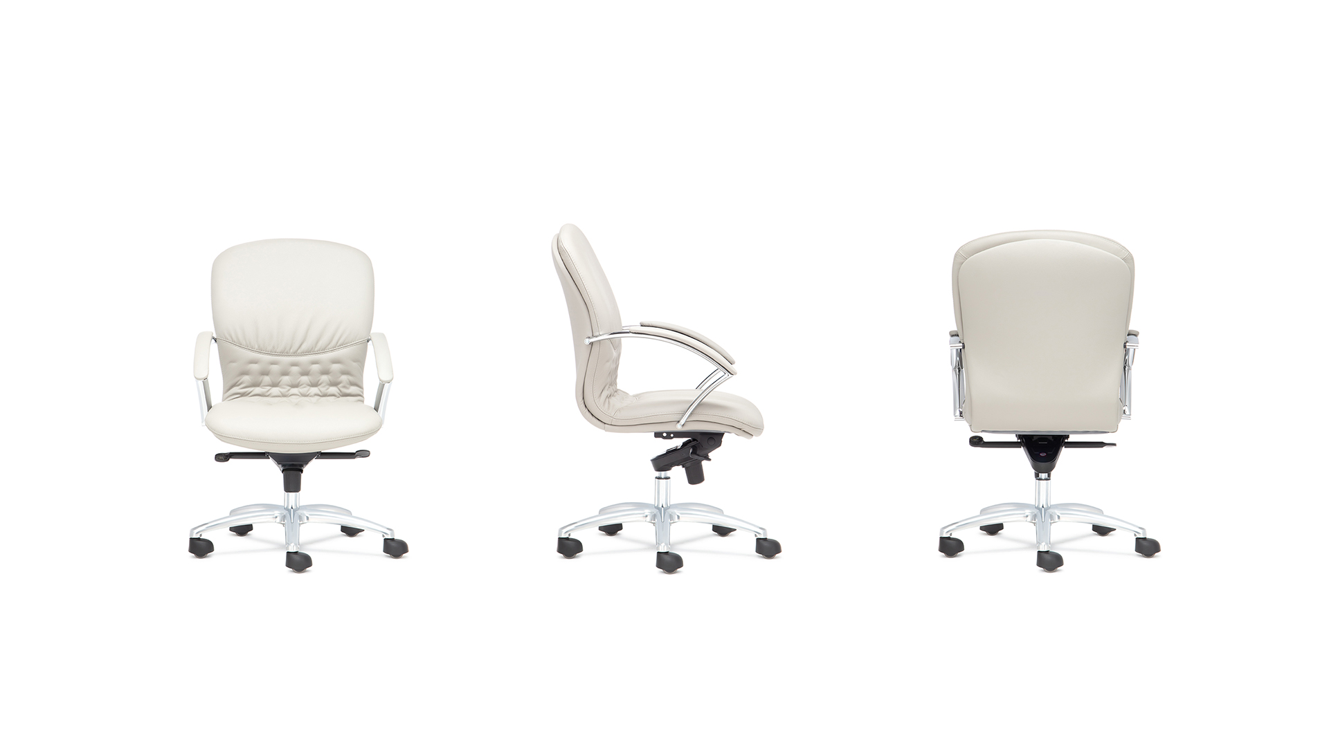 Офисное кресло Cardinal с низкой спинкой на крестовине с колесами