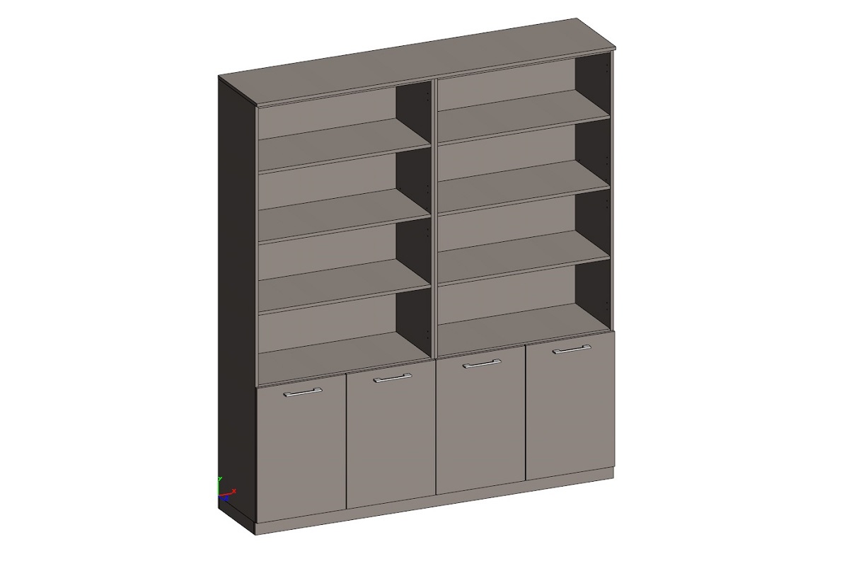 Двойной стеллаж с малыми дверьми JNS940