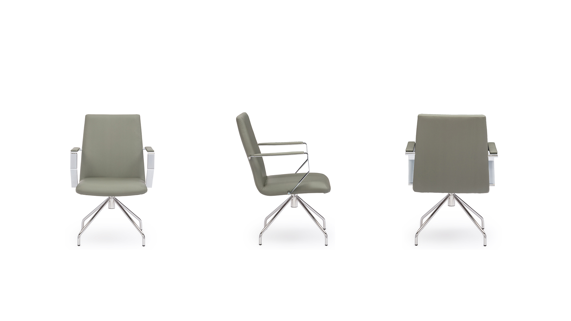 Кресло Hugo с низкой спинкой на опоре типа «паук»