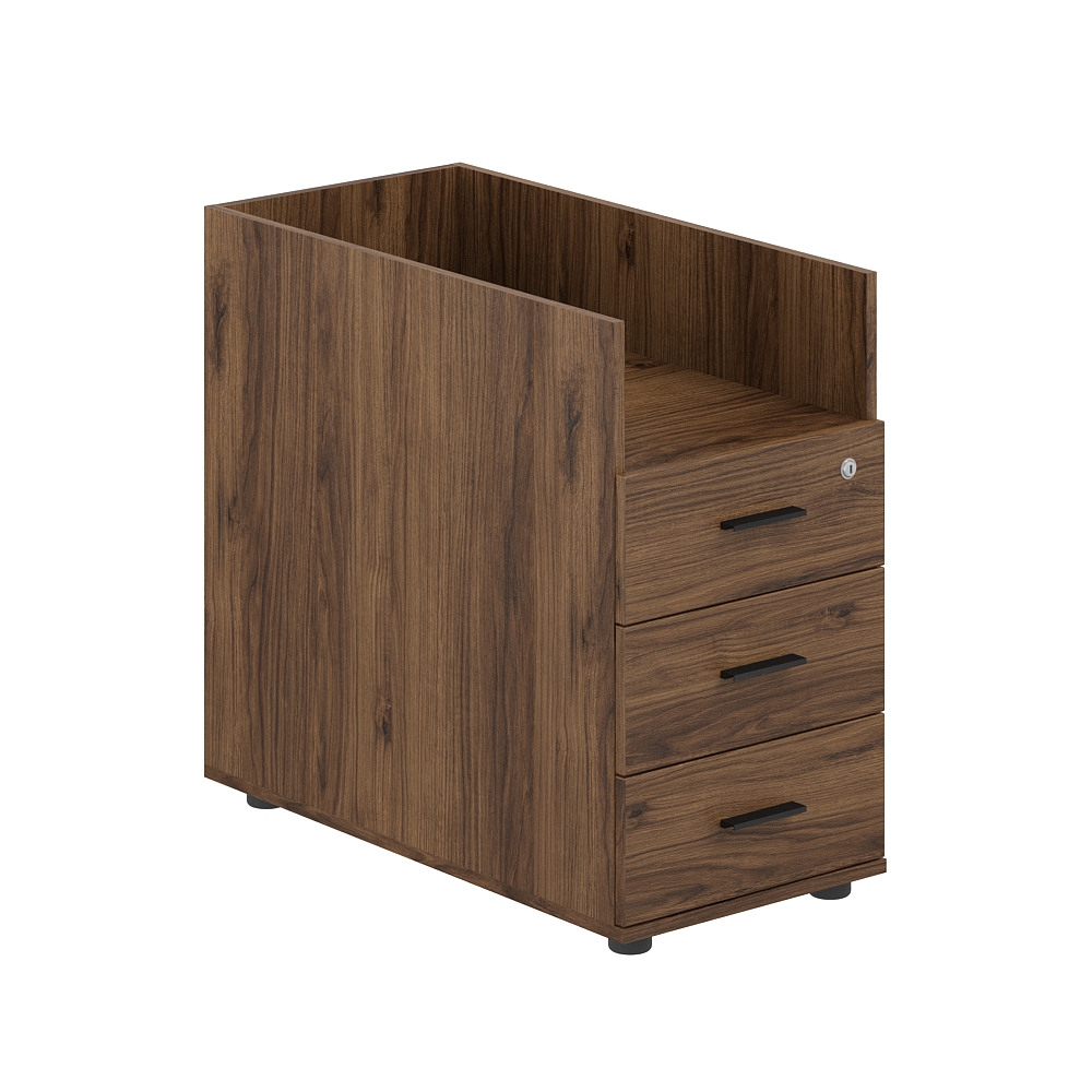 Тумба приставная 400х800х725 с 3 ящ. и нишей, с замком без топа SG.513.DM.DM