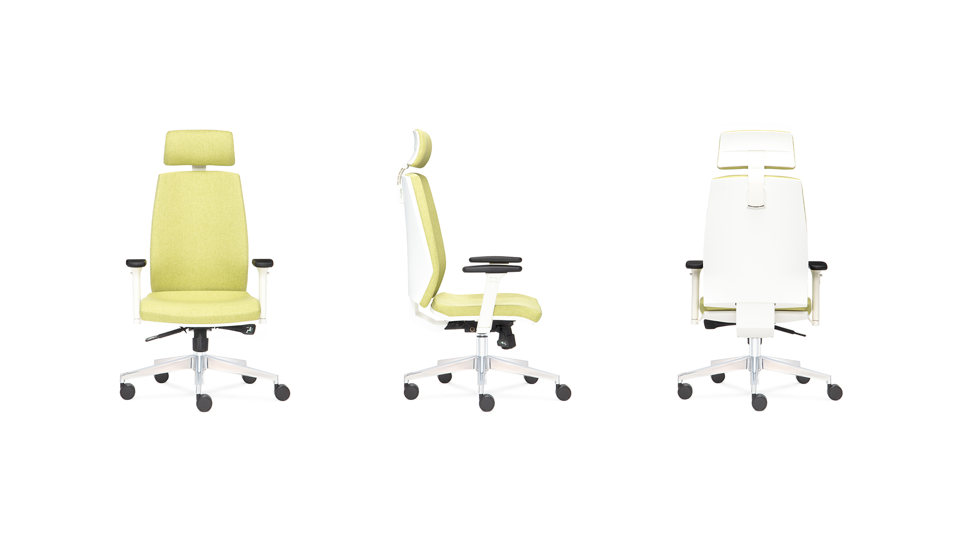 Офисное кресло York с подголовником на крестовине с колесами