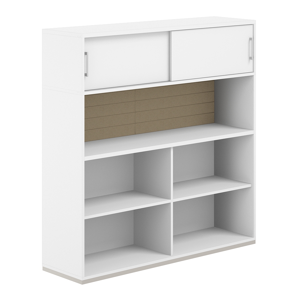 Стеллаж-комбо 1-стор. 1638 с антресолью, с экраном тканевым высоким AG.253.110.663.BG