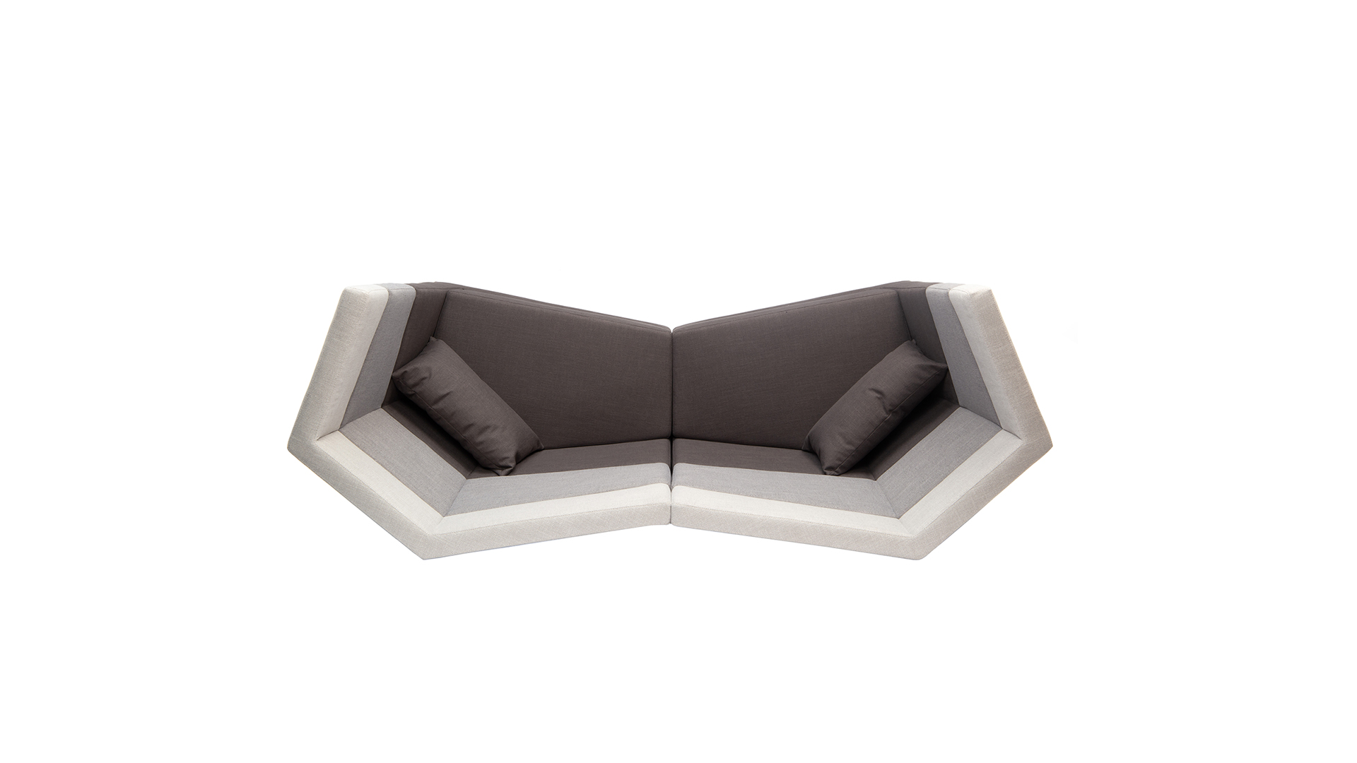 Модульный диван двухместный Element h.1380 с высокой спинкой