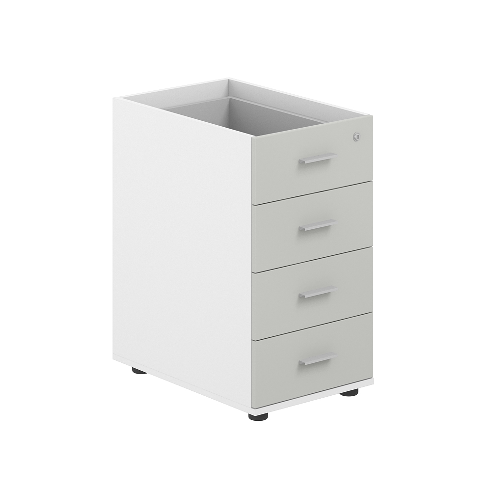 Тумба приставная 400х600х725 с 4 ящ., с замком без топа SG.521.WH.SH