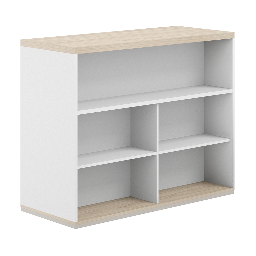 Стеллаж-комбо 2-стор. 1438 с топом, с экраном ЛДСП AG.255.302.675.WH