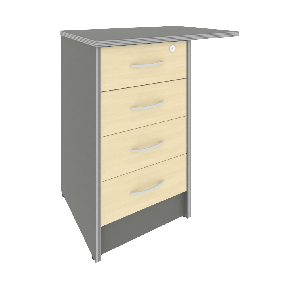 Riva Тумба приставная c фолдингом (с замком, 4 ящика, универсальная леваяправая) А.ТП-4.3F-S