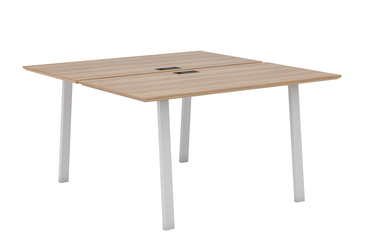 Рабочая станция на 2 места. А-образные опоры 60х30 ECO142/А/60х30/WHT/ANT.U003