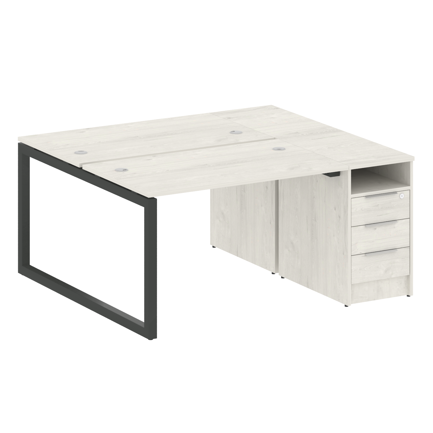 Metal System Quattro Рабочая станция с тумбой на О-образном м/к 50БО.РС-СТП-2.2