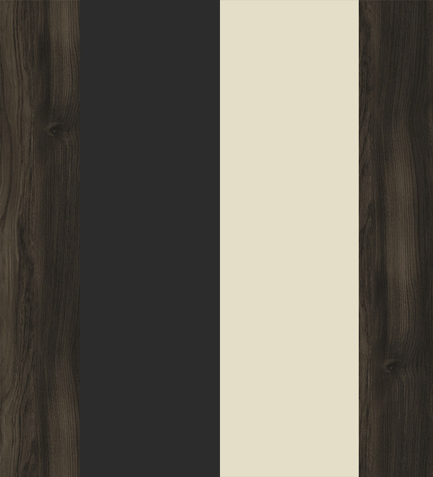 Дуб Мали/Ваниль Глянец/Металл Черный