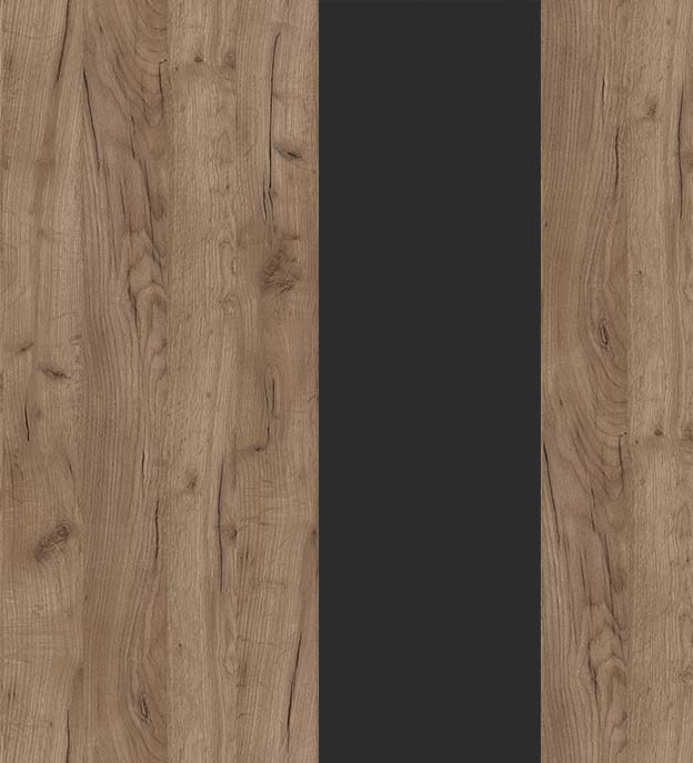 Дуб Табак/Металл Черный/Заглушка Металл Черный