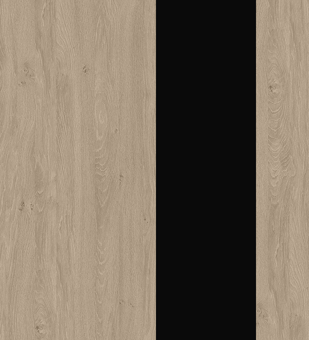 Дуб Светлый/Черный Матовый Гладкий