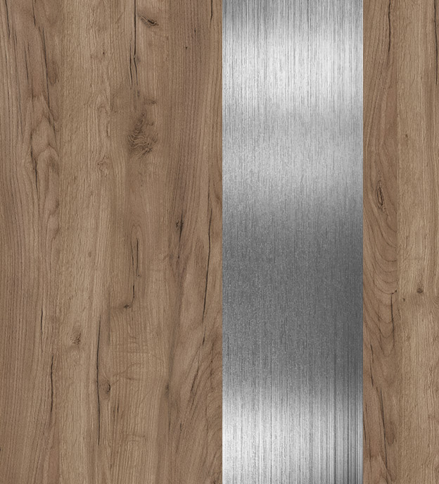 Дуб Табак/Нержавеющая Сталь/Хром