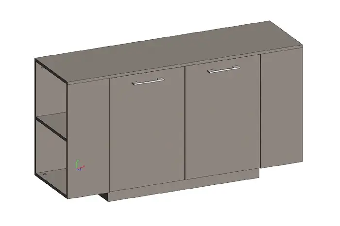 Шкаф низкий с боковыми стеллажами JNS922