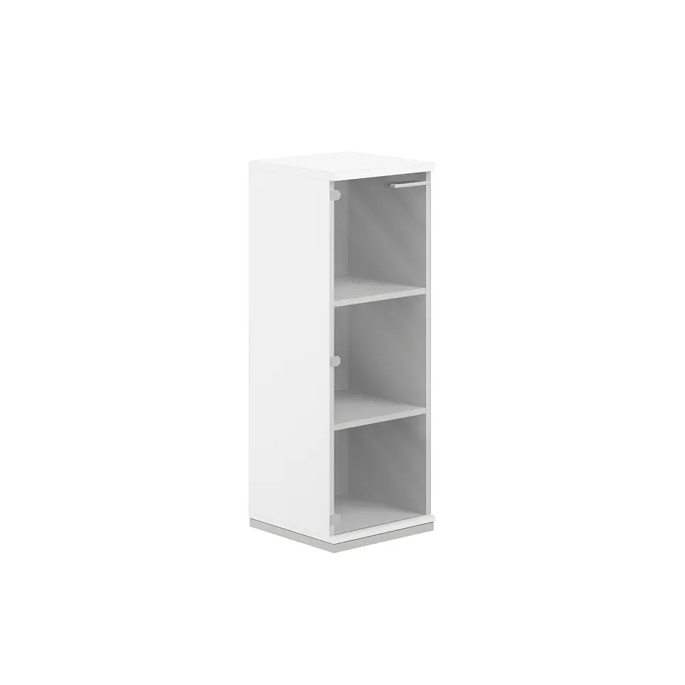 Шкаф 3 ур. 400х400х1111 со стеклом AG.205.WH.WH.GL.L