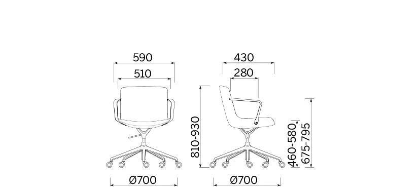 Кресло Milos Life Chair with 5-star base